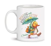 Tazas De Té Personalizada Taza Cerámica Un Patito Adorable Va A La Escuela En Un Día Lluvioso. Porcelana Tazas De Café Para Mamá Abuela Mujer 330Ml