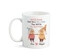 Tazas De Té Porcelana Taza Cerámica Mejor Amigo Seremos Amigos Hasta Que Seamos Viejos Divertido Tazas Para Oficina Día De La Madre Mujer 330Ml