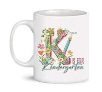 Tazas De Té Porcelana Taza De Cerámica K Es De Jardín De Infancia Flores Jardín De Infancia Divertido Tazas Para Mujer Día De La Madre Abuela 330Ml