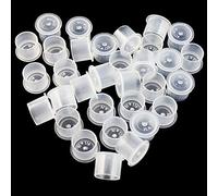 Tazas de tinta para tatuajes - SOTICA 300PCS #17 Tazas de tinta de tatuaje grandes de plástico Microblading Maquillaje Tapas de tinta de pigmento de tatuaje con base blanca para suministros de tatuaje