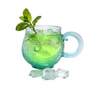 Tazas De Vidrio - Mango Ergonómico ondulado | Taza de Agua Azul Tazas Originales,Para té Agua Bebida Vino Caliente Frío Hogar Oficina Cumpleaños De Navidad Regalos