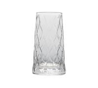Tazas de vidrio Vasos for beber con relieve de diamante, vasos whisky vidrio transparente texturizado soplado a mano Cristalería(Medio)
