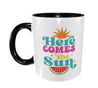 Tazas Desayuno Aquí Viene El Sol Amor De Verano Divertido Regalo Para Jubilación Taza Café Apta Para Microondas Regalo Para Enamorados Tazas Graciosas 11Oz