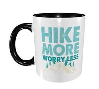 Tazas Desayuno Camina Más, Preocúpate Menos Divertido Regalo Personalizado Taza Café De Cerámica Regalo Original Tazas Graciosas 11Oz