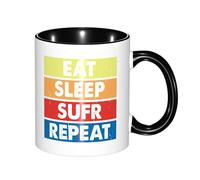 Tazas Desayuno Comer Dormir Sufrir Repetir Original Regalo Para Jubilación Taza Café Apta Para Microondas Regalo Original Tazas Graciosas 11Oz