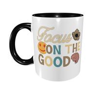 Tazas Desayuno La Salud Mental Se Centra En Lo Bueno De Cerámica Regalo Original Tazas Graciosas Apta Para Microondas Regalo Para Jubilación Taza Café 11Oz