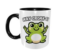Tazas Desayuno Rana Divertida, Está Bien, Croa-Ey Divertido Regalo Personalizado Taza Café Apta Para Microondas Regalo Original Tazas Graciosas 11Oz