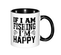 Tazas Desayuno Si Estoy Pescando Soy Feliz Apta Para Microondas Regalo Para Jubilación Tazas Graciosas Original Regalo Personalizado Taza Café 11Oz