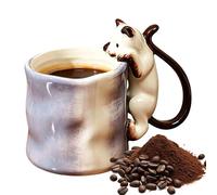 Tazas Divertidas | 280 ml Cerámica Novedosa y Divertida,Taza de Café con Asa 3D de Gato - Para Hombres Mujeres Familia Colegas Amantes De Los Gatos Hogar Oficina Dormitorio Estudio Apartamento