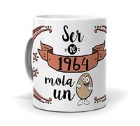 Tazas Divertidas | Ser de 1964 Mola un Huevo | Regalo Con Mensaje Divertido | Regalos de Cumpleaños Años |Tazas de Café y Té | Ideas Para Regalo | Frases Divertidas y Originales |Caneca 350 ML