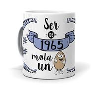 Tazas Divertidas | Ser de 1965 Mola un Huevo | Regalo Con Mensaje Divertido | Regalos de Cumpleaños Años |Tazas de Café y Té | Ideas Para Regalo | Frases Divertidas y Originales |Caneca 350 ML