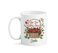 Tazas Divertido Taza De Cerámica Te Quiero Mucho, Berry. Para Los Amantes De Las Frutas. Maravillosa Tazas De Café Para Cumpleaños Mujer Leche 330Ml