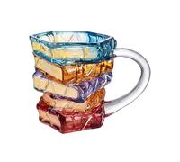 Tazas Estéticas - Taza Con Forma De Libro | Taza De Café Con Forma De Libro, Decoración De Fiesta Novedosa De Vidrio Con Formas De Libros Colorida De 350 Ml | Tazas De Café Para Acampar, Para Pescar