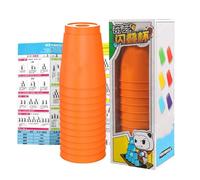 Tazas Genéricas De Apilamiento Rápido - Juego Educativo De Taza De Pila, ABS 7.9x7.9x23,5cm 12 Piezas Juego De Desarrollo De Habilidades Motoriales Para Niños Y Adolescentes