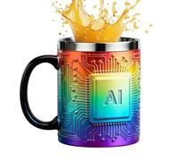 Tazas geniales para hombres, divertida tecnología novedosa, decoración del hogar en forma de chip. Taza de viaje de café, para clima frío, picnic, agua, fogata, senderismo, juego de