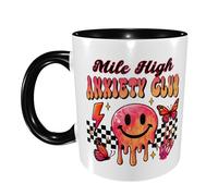 Tazas Graciosas Club De Ansiedad De Mile High Apta Para Microondas Regalo Original Taza Café Divertido Regalo Para Jubilación Tazas Desayuno 11Oz