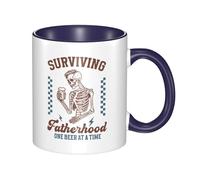 Tazas Graciosas Esqueleto Divertido Sobreviviendo A Father Hood Una Cerveza A La Vez Apta Para Microondas Regalo Original Tazas Desayuno Original Regalo Para Jubilación Taza Café 11Oz