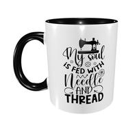 Tazas Graciosas Mi Alma Se Alimenta De Aguja E Hilo Divertido Regalo Para Enamorados Taza Café Apta Para Microondas Regalo Para Familia Tazas Desayuno 11Oz