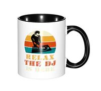 Tazas Graciosas Retro Relax El Dj Está Aquí Divertido Regalo Para Enamorados Tazas Desayuno Apta Para Microondas Regalo Original Taza Café 11Oz