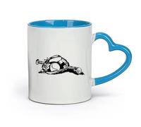 Tazas grandes de cerámica para bebidas calientes, diseño de guante de béisbol, pelota, bate, niño, deportes (320 ml), aptas para lavavajillas y microondas, para la oficina y el hogar, color azul.