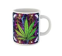Tazas Hoja De Cannabis Marihuana Hierba Hierba Ganja Ilícito Narcótico Ilegal Taza De Café Humor Taza De Cerámica Maravillosa Tazas De Té Para Novios/Novias Regalar En San Valentín Hombre 330Ml