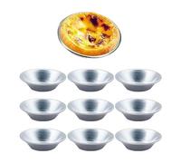 Tazas Hornear de Huevo Tarta - 10 Piezas Molde de Tartaleta de Huevo Aluminio, Moldes Mini Tartaletas,Molde para Magdalenas Hornear, Molde del Pudin para Galletas,no Adhesivo y Reutilizable, Plateado