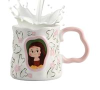 Tazas lindas para café, 13 onzas de cerámica con mango cómodo | Tazas estéticas para bebidas calientes | Para té Leche Agua Oficina Hogar Regalo Cumpleaños