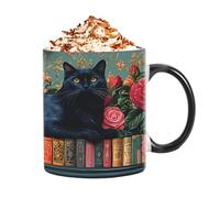 Tazas literarias - Recipiente de té de porcelana para amantes de los animales, soporte para líquidos multiusos con agarre cómodo, tarro de líquido estético para hidratación diaria, ideal para la rutin