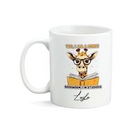 Tazas Maravillosa Taza De Desayuno Una Giraffe Divertida Leyendo Un Libro. Sí, Soy Un Ratón De Biblioteca Empollón. Porcelana Tazas De Té Para Mamá Cumpleaños Cocina 330Ml