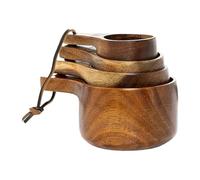 Tazas medidoras de madera - Cuchara de sopa de madera, duradera y elegante, perfecta para miel, granos de café, especias molidas y condimentos, fácil de usar y limpiar