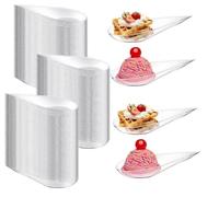 Tazas Mini en Forma de Lágrima para Degustación de Postres con Juego de Cucharas Resistentes,Cucharas Degustación Transparente 10 cm Reutilizables. (48, Modelo A)