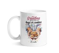 Tazas Novedad Taza Cerámica A La Abuela Nunca Le Faltan Abrazos Ni Galletas. Humor Tazas De Té Para Abuela Cumpleaños Mujer 330Ml