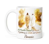 Tazas Novedad Taza De Cerámica Cristianismo Fe Memorial Inspirador Jesús Religioso Porcelana Tazas De Café Para Día De La Madre Cocina Abuela 330Ml