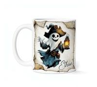 Tazas Novedad Taza De Cerámica Fantasma Pirata Espeluznante Divertido Tazas De Té Para Oficina Abuela Leche 330Ml