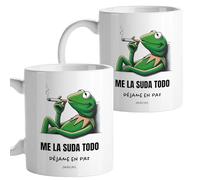 Tazas originales para regalar, Taza divertida con frases y mensaje gracioso, Detalles para compañeras de trabajo, Amigo invisible, Funny mug, Cerámica 330 mL (Duplo me la suda)