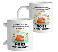 Tazas originales para regalar, Taza divertida con frases y mensaje gracioso, Detalles para compañeras de trabajo, Amigo invisible, Funny mug, Cerámica 330 mL (Duplo cabipara)