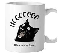Tazas originales, Taza divertida con frases y mensaje gracioso, Detalles para compañeras de trabajo, Amigo invisible, Funny mug, Cerámica 330 mL (Otra vez es lunes)