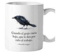 Tazas originales, Taza divertida con frases y mensaje gracioso, Detalles para compañeras de trabajo, Amigo invisible, Funny mug, Cerámica 330 mL (Grajo)