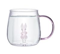 Tazas para beber animales, vasos transparentes de vidrio de borosilicato de 380 ml | Gafas resistentes al calor para bares, cafetería, taza de dibujos animados para bebidas frías y calientes invitados