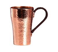 Tazas para Café de Cobre Taza cervecera artesanal 400 ml con asa en ratán | Taza cobre de gran capacidad Hogar Casa Cocina Comedor Oficina Dormitorio Apartamento Piso Residencia Reunión Fiesta