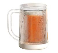 Tazas para congelador, tazas de cerveza de vidrio transparente de doble pared, taza de café helado, vasos de pinta congelables con asa para mantener las bebidas frías