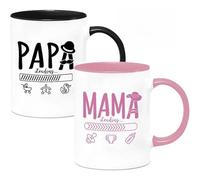 Tazas para Futuros Padres con Moneda de Decisión - Regalo Original para Mamá y Papá - Taza Personalizada 350ml para Embarazo y Baby Shower