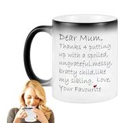 Tazas para mamá para mujer, taza de café para el día de la madre con letras impresas de cerámica que cambia de color, para café matutino, té, chocolate caliente, hogar, cocina, escritorio, bebida