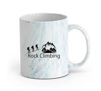 Tazas personalizadas Alpinismo Escalada en Roca Deportes Extremos Montañas （11oz/320ml） Regalo divertido para amantes del café, mejores amigos del trabajo, compañeros trabajo y amigos Azul mármol