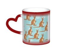 Tazas personalizadas que cambian de color sensibles al calor, taza que cambia de color, taza de café, regalos únicos, divertidas para zoológico canguro