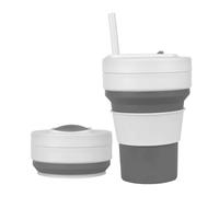 Tazas plegables para viajes Taza de silicona plegable de 350 ml con pajita taza de café reutilizable a prueba de fugas