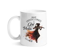 Tazas Porcelana Taza Cerámica Violín Para Mujer Nunca Subestimes Divertido Tazas De Té Para Hombre Mujer Cocina 330Ml