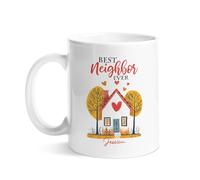 Tazas Porcelana Taza De Desayuno El Mejor Vecino Del Mundo. Hermosa Casa. Personalizada Tazas De Té Para Cocina Abuela Leche 330Ml