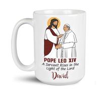 Tazas Porcelana Taza De Desayuno Jesús Bendice Al Papa León Xiv. Religión. Cristianismo. Familia. Humor Tazas De Café Para Abuela Cocina Día De La Madre 330Ml