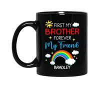 Tazas Primero Mi Hermano, Por Siempre Mis Amigos. Taza Cerámica,Humor,Porcelana,Tazas De Té Para Cocina Leche Día De La Madre 330Ml